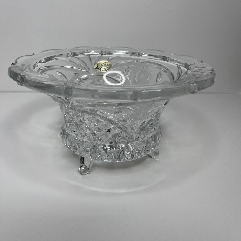 The European Collection Germany 24% Lead Crystal Footed Candy Dish‎ West Germany